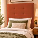 Ver imagem 1 de Cabeceira Decorativa Ivy para Cama de Solteiro 90 cm Suede Terracota, Suede