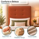 Ver imagem 2 de Cabeceira Decorativa Ivy para Cama de Solteiro 90 cm Suede Terracota, Suede