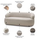 Ver imagem 3 de Sofá 3 Lugares Living 170cm Conka F05 Bouclê Bege - Mpozenato