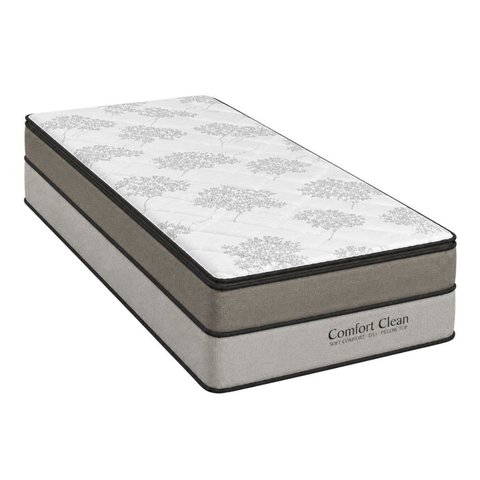 Colchão Solteiro Sr Life Comfort Clean Molas Ensacadas Espuma D33 88x188x28cm Bege