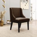 Ver imagem 2 de Cadeira Decorativa Sala de Jantar Base Fixa de Madeira Firenze Suede Marrom/Preto G19 - Gran Belo