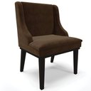 Ver imagem 1 de Cadeira Decorativa Sala de Jantar Base Fixa de Madeira Firenze Suede Marrom/Preto G19 - Gran Belo
