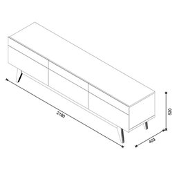 Rack Bancada Ambiente Classic 3 Gavetas 2.2 Off White Nature - Imcal - 2