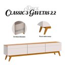 Ver imagem 6 de Rack Bancada Ambiente Classic 3 Gavetas 2.2 Off White Nature - Imcal