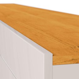 Rack Bancada Ambiente Classic 3 Gavetas 2.2 Off White Nature - Imcal - 5