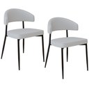 Ver imagem 1 de Kit 02 Cadeiras Estofada para Sala de Jantar Serena Preto C01 Courino Off White - Lyam Decor