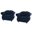 Ver imagem 1 de Duas Poltronas Chesterfield Merlo - Suede Azul Marinho / Decoração, recepção , barbearia, sala tv es
