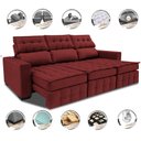 Ver imagem 3 de Sofá Retrátil e Reclinável 2.50m Molas Ensacadas e Costura Tripla Cama inBox Nobre Suede