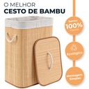 Ver imagem 5 de Cesto Roupa Suja Bambu Banheiro Lavanderia Grande 70 Litros:70 Litros