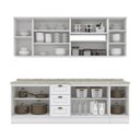 Ver imagem 5 de Cozinha Completa Americana 7 Peças Branco com Aéreo Vidro - Móveis Henn Branco