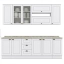 Ver imagem 3 de Cozinha Completa Americana 7 Peças Branco com Aéreo Vidro - Móveis Henn Branco