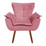 Poltrona Decorativa Opala com Puff Aline Suede Rose - 2