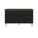 Ver imagem 1 de Kit Balcão Gabinete 138cm Carina Savana/preto com Tampo 140cm Preto