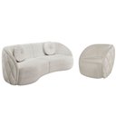 Ver imagem 1 de Sofá Decorativo 4 Lugares 318cm com Almofadas e Poltrona Zion M22 Bouclê Branco - Mpozenato