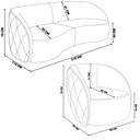 Ver imagem 4 de Sofá Decorativo 4 Lugares 318cm com Almofadas e Poltrona Zion M22 Bouclê Branco - Mpozenato