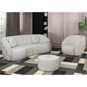 Ver imagem 2 de Sofá Decorativo 4 Lugares 318cm com Almofadas e Poltrona Zion M22 Bouclê Branco - Mpozenato