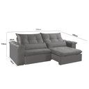 Ver imagem 2 de Sofá Retrátil e Reclinável Exclusive 250cm Braço 25cm Meu Sofá Online
