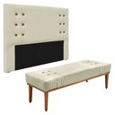 Ver imagem 1 de Kit Cabeceira e Calçadeira Recamier Solteiro 0,90m Gênova Veludo - Pallazio Cobre