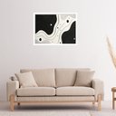 Ver imagem 1 de Quadro Decorativo Preto Branco Ondulados Abstrato - 50x70cm:moldura Branca