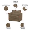 Ver imagem 3 de Poltrona Cama Retrátil Solteiro Milenni Veludo Marrom Rato B03 - D'Rossi