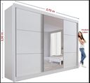 Ver imagem 3 de Guarda Roupa Cristal 3 Portas Ddoro Móveis - Branco