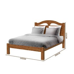 Cama De Casal De Madeira Melissa Fénix Castanho Com Colchão Casal Hellen Pro Confort - 4