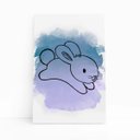Ver imagem 1 de Coelho Azul Animais Colorido Infantil Quadro Canvas 60x40cm