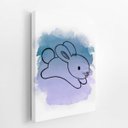 Ver imagem 2 de Coelho Azul Animais Colorido Infantil Quadro Canvas 60x40cm