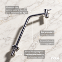 Ver imagem 5 de Torneira Banheiro Cuba Bica Alta Bancada Aço Inox Cromada para 45 Lavabo 1/4 de Volta Tkla