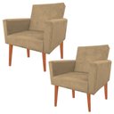 Ver imagem 1 de Kit 2 Cadeira Poltrona Consultório Escritório Recepção Reforçadas Nina Capuccino