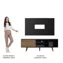 Ver imagem 6 de Rack Madesa Dubai com Pés e Painel para TV até 58 Polegadas Preto/Rustic D8D8 Cor:Preto/Preto/Rustic