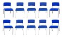 Ver imagem 2 de Kit 10 Cadeira Iso Infantil Azul Escolar e Creche
