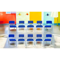 Kit 10 Cadeira Iso Infantil Azul Escolar e Creche - 1