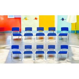 Kit 10 Cadeira Iso Infantil Azul Escolar e Creche