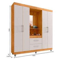 Guarda Roupa Solteiro Ambiente Cap2342 Freijó Baunilha - Araplac - 3