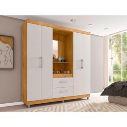 Guarda Roupa Solteiro Ambiente Cap2342 Freijó Baunilha - Araplac - 1