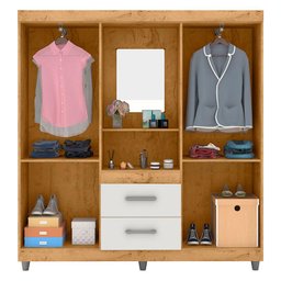 Guarda Roupa Solteiro Ambiente Cap2342 Freijó Baunilha - Araplac - 4