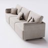 Sofá Living Barcelona 2,65m em Linho Aston Cinza Amarronzado - Home Mobily - 5