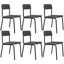 Ver imagem 1 de Kit 06 Cadeiras Estofada para Sala de Jantar Sense Preto C01 Linho Cinza Claro - Lyam Decor
