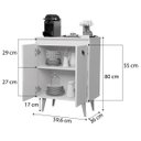 Ver imagem 5 de Buffet 02 Portas Dream Classic - Jalmac Móveis: Off White / Freijó