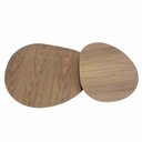 Ver imagem 2 de Mesa de Centro Infinity Baixa e Alta Nogueira com Base Gold - 67432