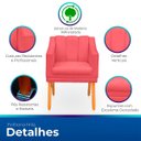 Ver imagem 3 de Kit com 2 Cadeiras Poltrona para Sala Moderna e Confortável Mila Suede