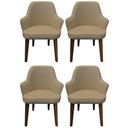 Ver imagem 1 de Kit 4 Cadeiras Decorativa Lara Suede Bege Rosado - Dominic Decor