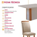 Ver imagem 7 de Mesa de Jantar Isadora 180cm Tampo MDF Vidro Canto Copo com 6 Cadeiras Aline