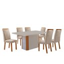 Ver imagem 2 de Mesa de Jantar Isadora 180cm Tampo MDF Vidro Canto Copo com 6 Cadeiras Aline