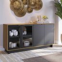 Ver imagem 1 de Buffet Aparador Decorativo 160cm Gunga Noce/preto G73 - Gran Belo