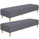 Ver imagem 1 de Kit 02 Puffs Decorativo Sala de Estar Bali W01 Pés Palito 210x60cm Suede Cinza - Lyam Decor
