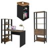 Conj Escritório e Home Office Escrivaninha Estante e Mesa de Apoio Match Artely Pinho-preto - 7