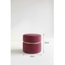 Ver imagem 2 de Puff Cinta no Meio Dourada Marsala Rosé / Veludo