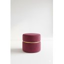 Ver imagem 3 de Puff Cinta no Meio Dourada Marsala Rosé / Veludo